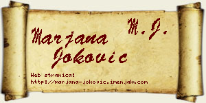 Marjana Joković vizit kartica